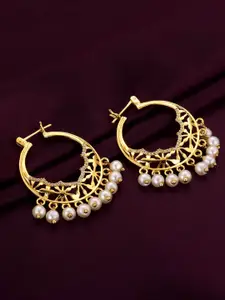 GIVA GIVA Women Gold-Plated Circular Hoop Earrings