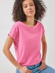 NEXT Women Extended Sleeves Pure Cotton T-shirt