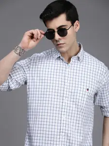 Louis Philippe Sport Men Pure Cotton Slim Fit Checked Casual Shirt