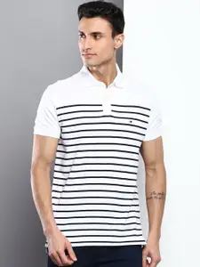 Tommy Hilfiger Men Striped Polo Collar Monochrome T-shirt