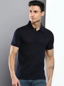 Tommy Hilfiger Men Navy Blue Polo Collar Slim Fit T-shirt