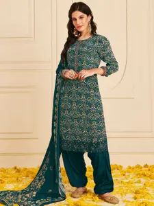 Stylee LIFESTYLE Printed Unstitched Silk Crepe Dress Material