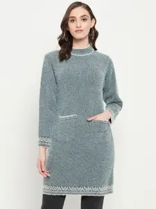 Zigo Women Wool Cable Knit Longline Pullover