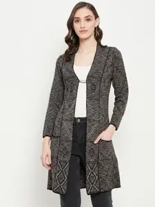 Zigo Women Printed Longline Wool Sweater