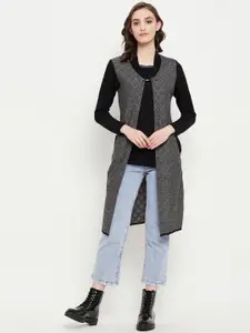 Zigo Women Checked Longline Wool Sweater