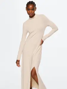 MANGO Side Slit A-Line Dress