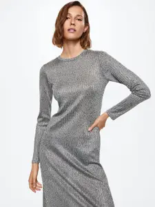MANGO Knitted Melange Effect Maxi Dress