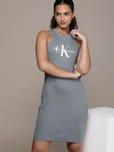 Calvin Klein Jeans Brand Logo Print Bodycon Dress
