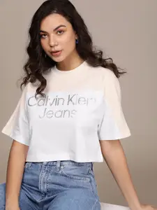 Calvin Klein Jeans Women Colourblocked Extended Sleeves Boxy T-shirt
