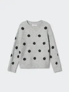 Mango Kids Girls Polka Dot Printed Sustainable Pullover