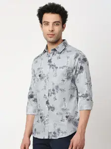 VALEN CLUB Men Slim Fit Floral Printed Pure Cotton Casual Shirt