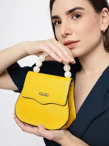 KLEIO Pearl Beaded Top Handle Mini Sling Hand Bag