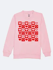 YK Girls Typography Printed Sweatshirt