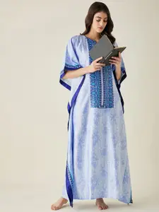 The Kaftan Company Women Printed Maxi Nightdress