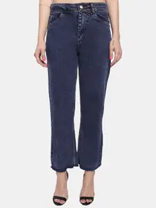 LIVE OK Women Boyfriend Fit High-Rise Jeans