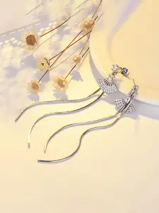 Yellow Chimes Silver Plated Contemporary Drop Earrings