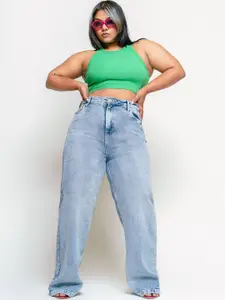 FREAKINS Women Blue Straight Fit High-Rise Jeans