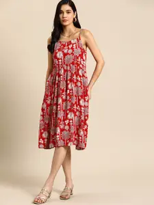 all about you Floral Print A-Line Midi Dress