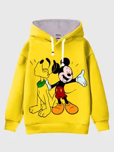 KUCHIPOO Boys Mickey & Friends Printed Hooded Pullover Sweatshirt