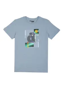 Gini and Jony Boys Printed Round Neck Cotton T-shirt