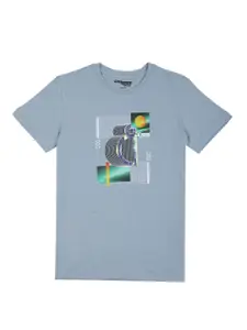Gini and Jony Boys Printed Round Neck Cotton T-shirt