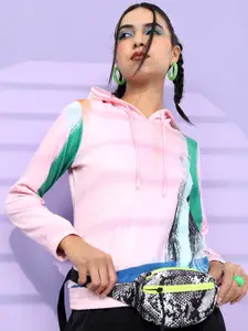 Tokyo Talkies Women Printed Hooded Sweatshirt