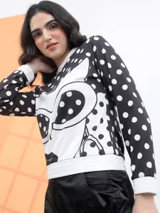 Tokyo Talkies Women Printed Round Neck Sweatshirt