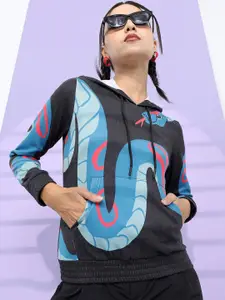 Tokyo Talkies Women Printed Hooded Sweatshirt