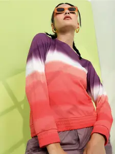 Tokyo Talkies Women Colourblocked Round Neck Sweatshirt