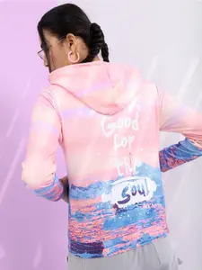 Tokyo Talkies Women Printed Hooded Sweatshirt