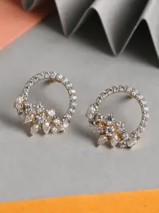 Clara 925 Sterling Silver Gold-Plated Contemporary Studs Earrings