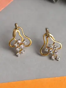 Clara 925 Sterling Silver Gold-Plated Contemporary Studs Earrings