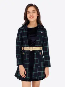 CUTECUMBER Checked Velvet A-Line Dress
