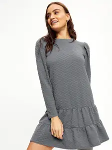 DOROTHY PERKINS Quilted Tiered A-Line Mini Jumper Dress