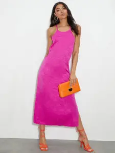 DOROTHY PERKINS Floral Self Design Jacquard A-Line Midi Dress