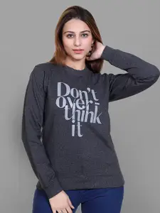 Club York Women Typography Printed Pullover Sweatshirt