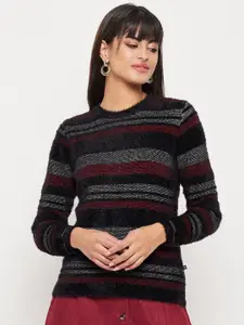 Madame Women Striped Acrylic Pullover