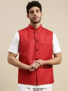 Ramraj Men Woven Sleeveless Nehru Jackets