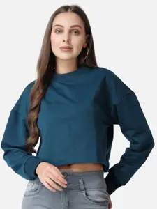 The Label Bar Women Drop Shoulder Crop Sweatshirt
