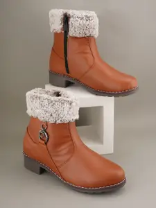 Walkfree Women Winter Round Toe Block Boots