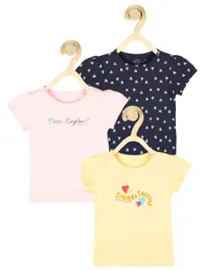 Peter England Girls Pack of 3 Printed Cotton T-shirts