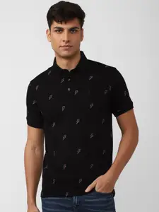 SIMON CARTER LONDON Men Printed Mandarin Collar Slim Fit T-shirt