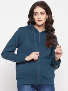 Madame Women Hooded Cotton Front-Open Sweatshirt