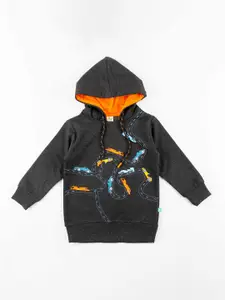 JusCubs Boys Graphic Printed Hooded Pure Cotton Pullover Sweatshirt