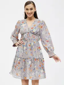 Kibo Floral Georgette Dress