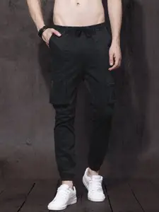 Roadster Men Black Regular Fit Solid Joggers