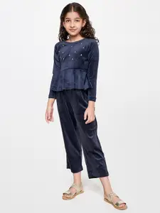 Global Desi Girls Embellished Top with Trousers