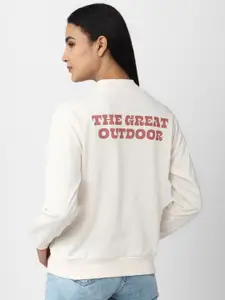 Van Heusen Woman Typography Cotton Sweatshirt