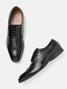 Louis Philippe Men Textured Leather Formal Brogues
