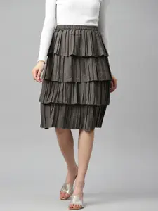 Ives Solid Tiered Layered Skirt